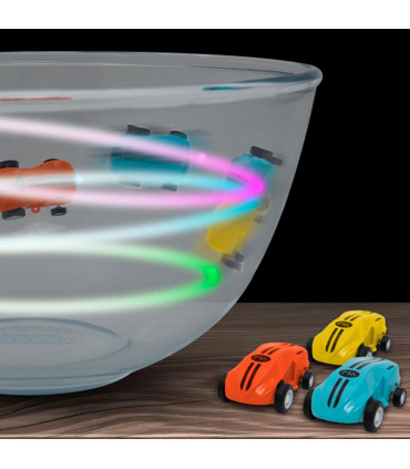 Mini Car Spinner with Flashing Lights, Blue ABS Plastic 5.00 x 11.00 x17.00 cm