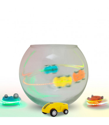 Mini Car Spinner with Flashing Lights, Blue ABS Plastic 5.00 x 11.00 x17.00 cm
