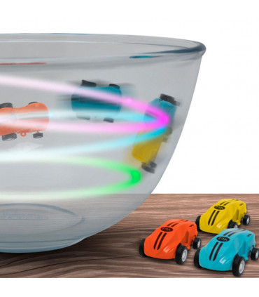 Mini Car Spinner with Flashing Lights, Blue ABS Plastic 5.00 x 11.00 x17.00 cm