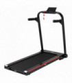 Electric Folding Treadmill Black Steel 150cm x 77cm x 120cm LED Monitor Wheels