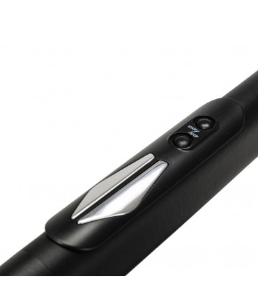 Electric Folding Treadmill Black Steel 150cm x 77cm x 120cm LED Monitor Wheels