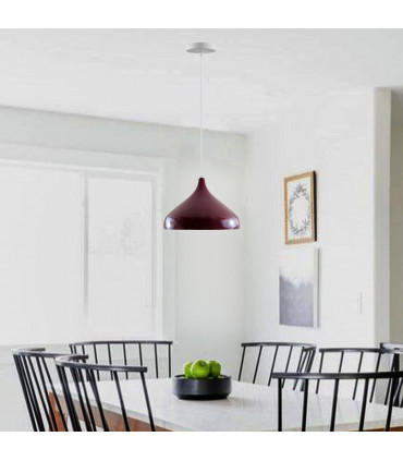 Pendant Light Burgundy Metal PVC E27 Retro Modern Vintage Ceiling Pendant Light