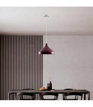 Pendant Light Burgundy Metal PVC E27 Retro Modern Vintage Ceiling Pendant Light