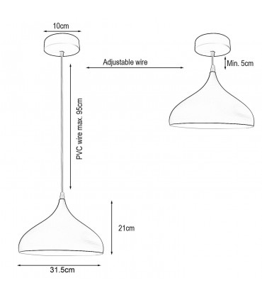 Pendant Light Burgundy Metal PVC E27 Retro Modern Vintage Ceiling Pendant Light