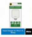 FX Travel Charger 2.1A with LED Indicator For IP Devices - White