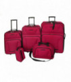 Five Piece Travel Luggage Set Red