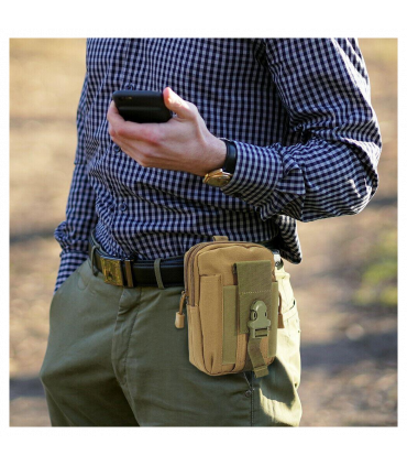 Waist Bag Canvas Khaki Multi-function Outdoor Pouch Utility Gadget Waist Bag