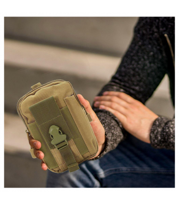 Waist Bag Canvas Khaki Multi-function Outdoor Pouch Utility Gadget Waist Bag