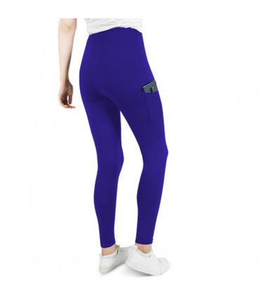 Flo Women's Tummy Control Sports Yoga Pants, Medium Blue