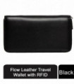 Flow Leather Travel Wallet with RFID - Black