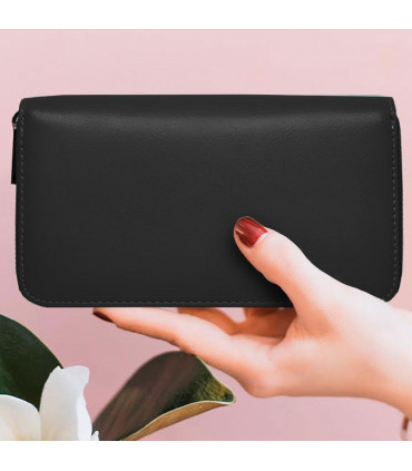 Flow Leather Travel Wallet with RFID - Black