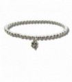 Flower Silver Beaded Bracelet