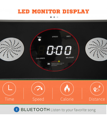 Foldable Walking Treadmill Aerobic Exercise Machine w/ LED Display HOMCOM