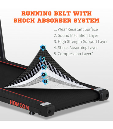 Foldable Walking Treadmill Aerobic Exercise Machine w/ LED Display HOMCOM