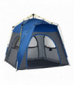 Four Man Pop Up Tent 190T Polyester Shell Grey 195H x 240L x 240Wcm