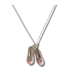 Girls Ballet Shoes Silver Necklace
