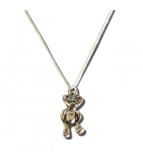Necklace Girls Teddy Silver Tibetan Charm 16/18 inches Sterling Silver Chain