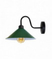 Wall lamp Green Metal Vintage Cone Shape Shade 22cm W x 10cm H E27 Base Socket