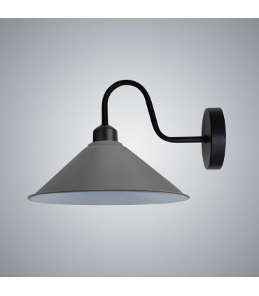 Wall Light Grey Shade 22cm W x 10cm H Ceiling Rose 10cm W x 2.5cm H Metal