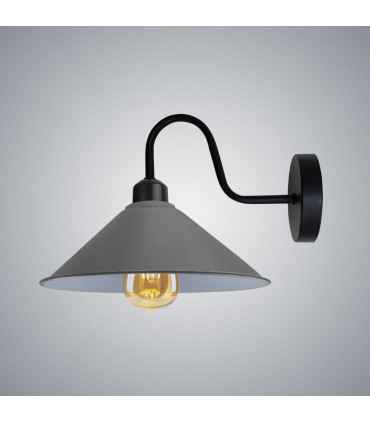 Wall Light Grey Shade 22cm W x 10cm H Ceiling Rose 10cm W x 2.5cm H Metal