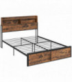 HOMCOM 5.2FT King Bed Frame with Storage Headboard and Under Bed Storage