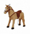 Children Standing Horse Plush Soft Ride On Toy Pony Beige Plush Material