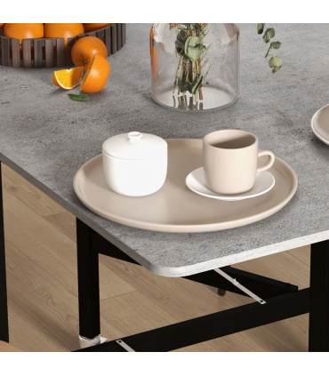 Drop Leaf Table Grey MDF   x 80W x 73H cm Folding Dining Table for Small Spaces