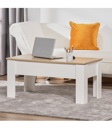 Coffee Table Lift Top White Oak 100W x 50D x 45-58.5Hcm E1 Grade Particle Board