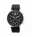 Sports Watch Black Silicone Black Henley Men's Black Dial Rubber Strap Watch