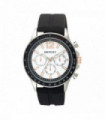 Sports Watch Henley Men's White Dial Black/Silver Silicone Rubber Strap Watch