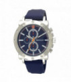 Watch Blue Silicone Sports Rubber Strap Polished Dial Colour Highlights Gun Case