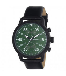 Watch Green Bold Textured Sports Green Dial With Black Faux Leather Strap