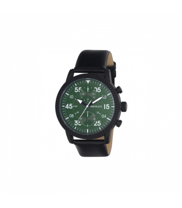 Watch Green Bold Textured Sports Green Dial With Black Faux Leather Strap