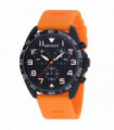 Silicone Orange Large Sports Case - 46mm Men's Multi Eye Black Dial Watch