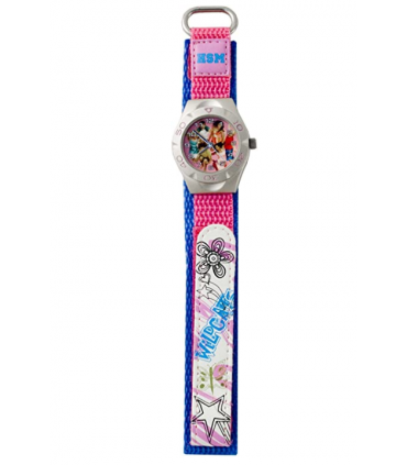 Children Pink Plastic 13mm Pink Metall High School Musical Velcro Strap Watch