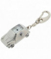 Alloy Silver Mini Car Clock Key Ring 2cm x 2.2cm x 5cm Elegant Unisex Accessory