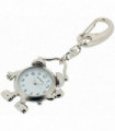 Keyrings Silver Alloy Alarm Man Clock Key Ring 4.6cm x 4cm x 0.8cm