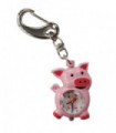 Imperial Key Chain Clock Pink Pig IMP722- CLEARANCE UNBOXED NEEDS RE-BATTERY