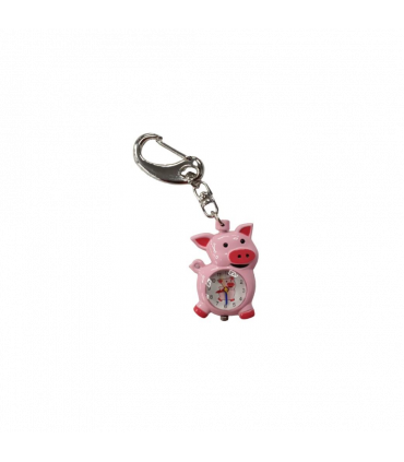 Imperial Key Chain Clock Pink Pig IMP722- CLEARANCE UNBOXED NEEDS RE-BATTERY