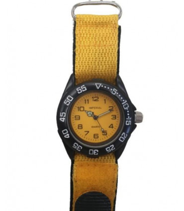 Imperial Kid's Yellow Big Dial with Velcro Strap Easy Fasten Watch IMP430Y