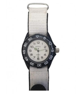 Kid's White Big Dial Velcro Strap Watch - White Color - 6.54 cm Width - Imperial