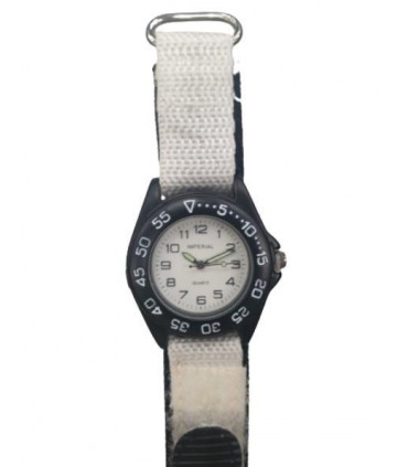 Imperial Kid's White Mid Dial with Velcro Strap Easy Fasten Watch IMP429W