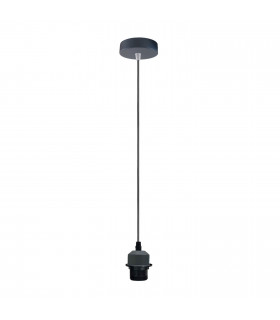 Pendant Light Holder Industrial Grey Fitting Lampshade Addable E27 PVC Cable