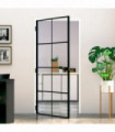 Interior Door Black 93x201.5 cm Tempered Glass&Aluminium