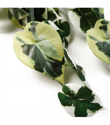 Artificial Trailing Variegated Marble Pothos Plant 40cm Green Realistic Display