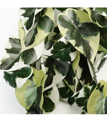 Artificial Trailing Variegated Marble Pothos Plant 40cm Green Realistic Display