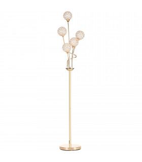 Crystal Floor Lamp Gold 156H  Crystal 5 Light Upright Standing Lamp