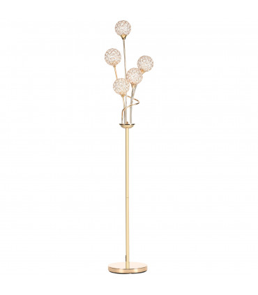 Crystal Floor Lamp Gold 156H  Crystal 5 Light Upright Standing Lamp