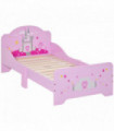 Kids Bed Princess Castle Theme w/ Side Rails Slats Home 3-6 Yrs Pink