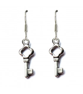 Key Drop Earrings Silver Plated